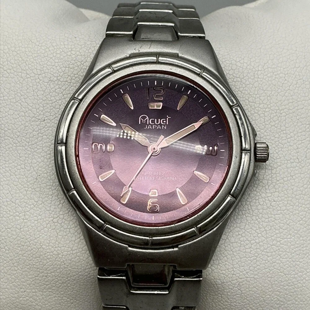 Acuet Unisex Watch 38mm Purple Dial Stainless Bracelet Quartz Water Resistant